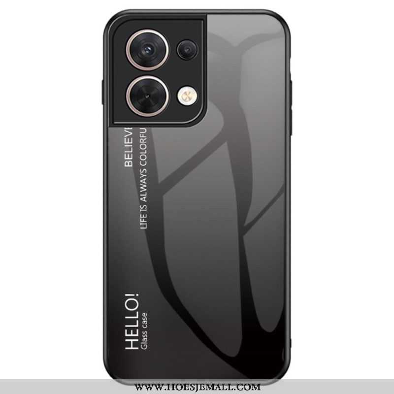 Hoesje voor Oppo Reno 8 Gehard Glas Hallo