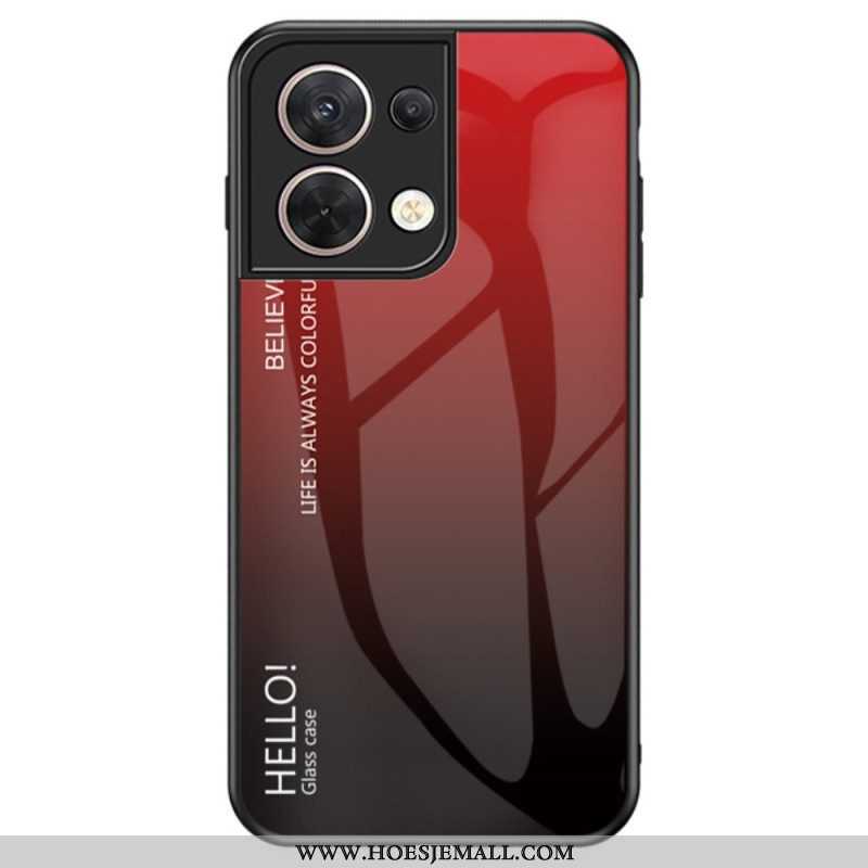 Hoesje voor Oppo Reno 8 Gehard Glas Hallo