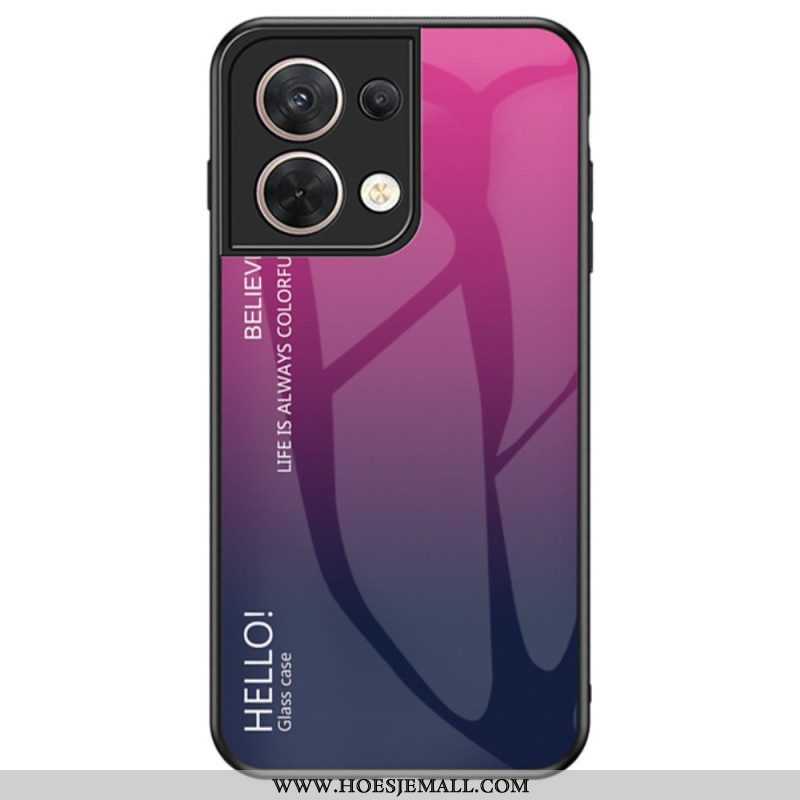 Hoesje voor Oppo Reno 8 Gehard Glas Hallo