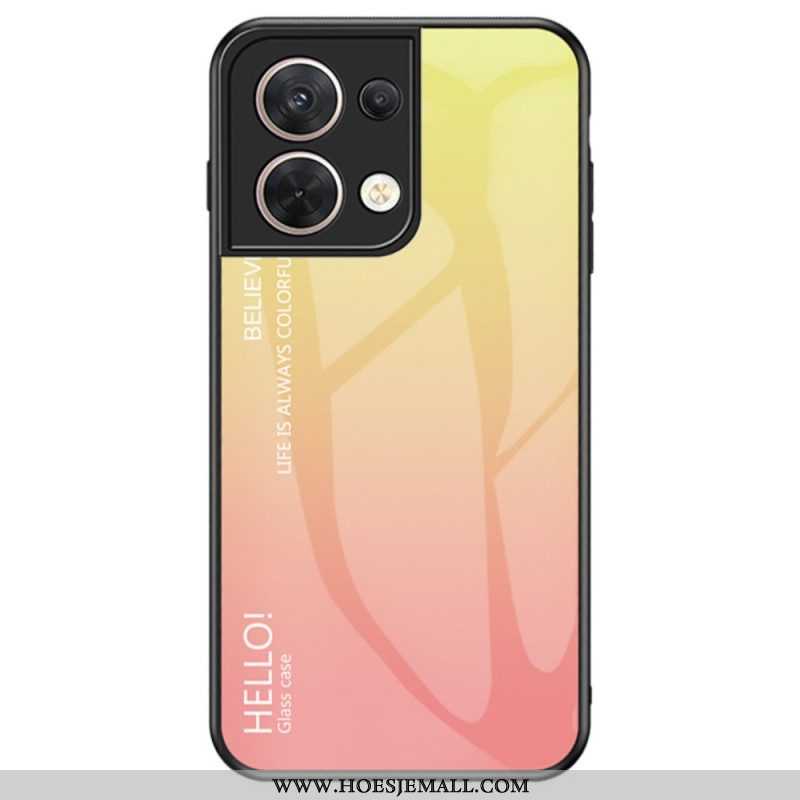 Hoesje voor Oppo Reno 8 Gehard Glas Hallo