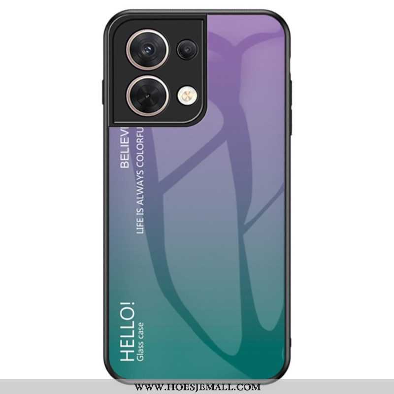 Hoesje voor Oppo Reno 8 Gehard Glas Hallo