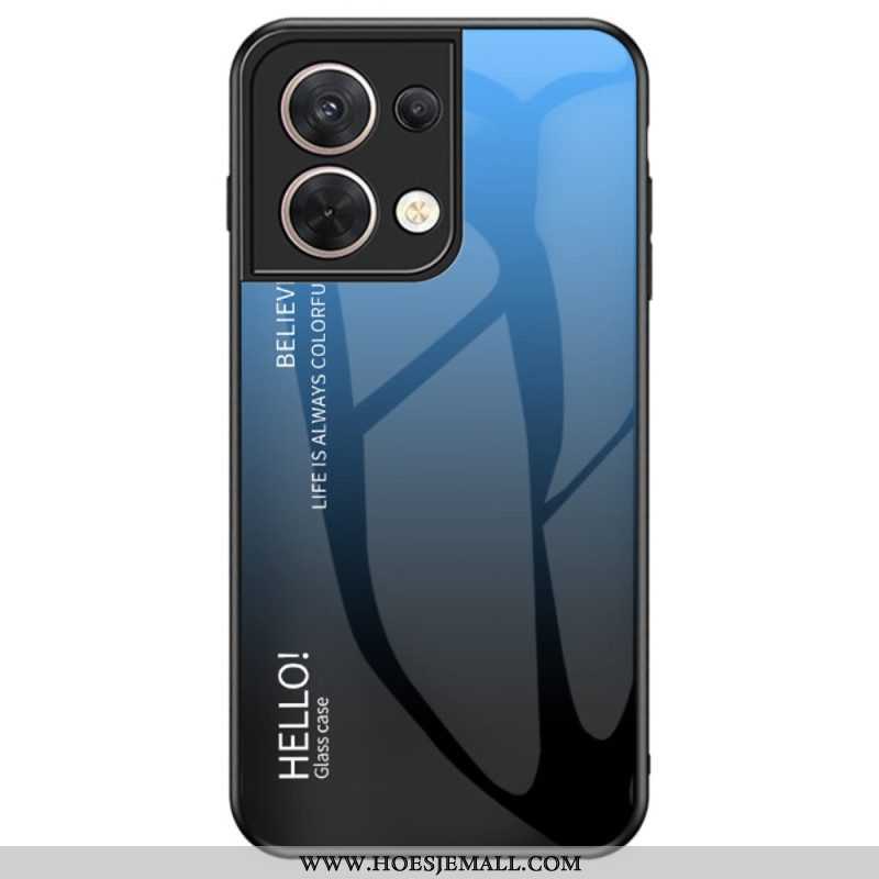 Hoesje voor Oppo Reno 8 Gehard Glas Hallo