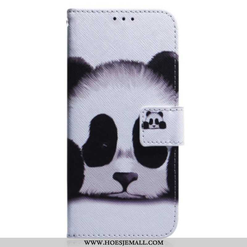 Leren Hoesje voor Oppo Reno 8 Panda Met Koord