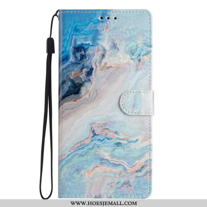 Folio-hoesje voor Oppo Reno 8 Pro Met Ketting Marmer Strippen