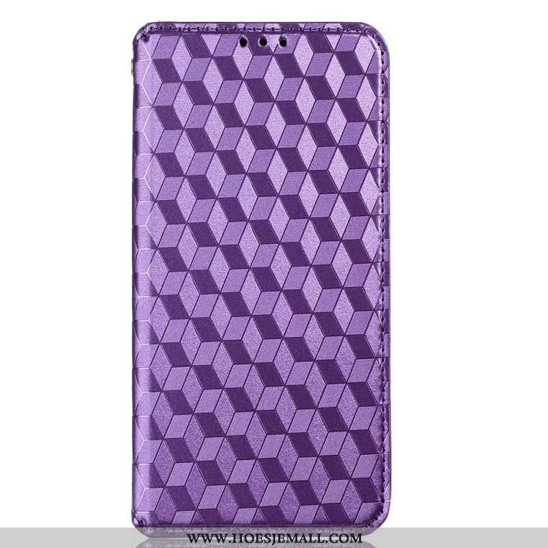 Bescherming Hoesje voor Oppo Reno 8 Pro Folio-hoesje 3d Kubus Leereffect