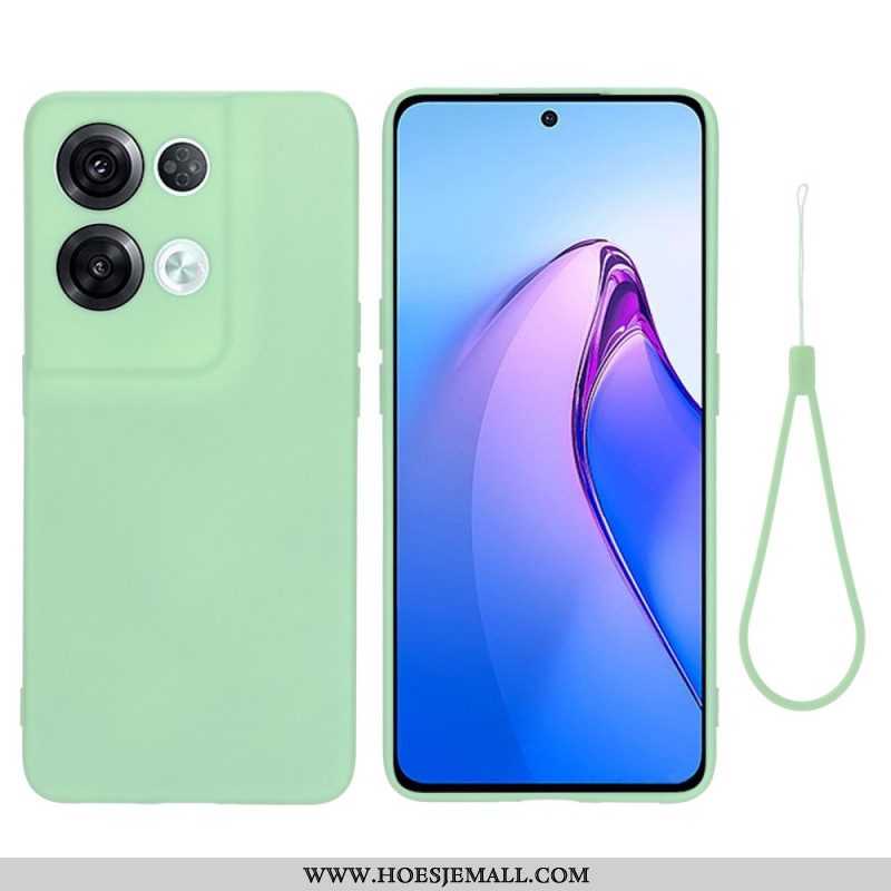 Telefoonhoesje voor Oppo Reno 8 Pro Met Ketting Vloeibare Siliconen Met Bandjes