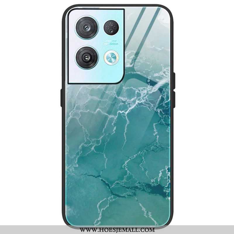 Hoesje voor Oppo Reno 8 Pro Marmeren Kleuren Gehard Glas