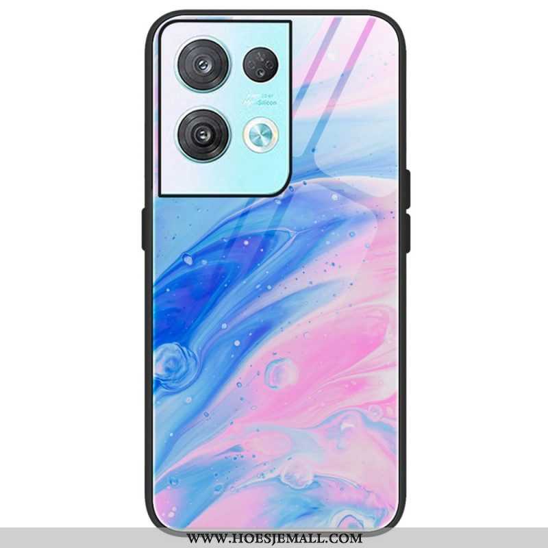 Hoesje voor Oppo Reno 8 Pro Marmeren Kleuren Gehard Glas