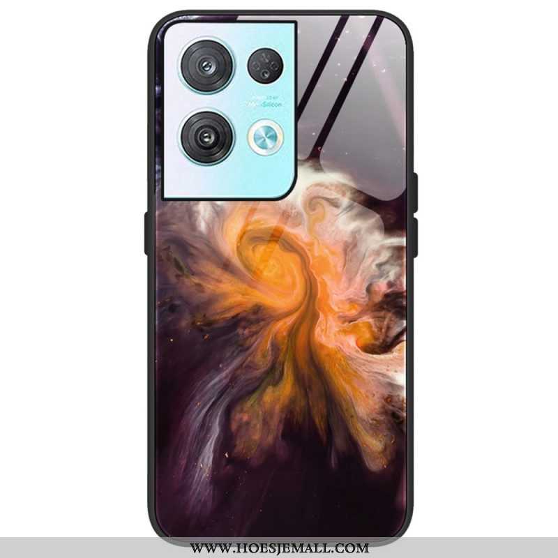 Hoesje voor Oppo Reno 8 Pro Marmeren Kleuren Gehard Glas