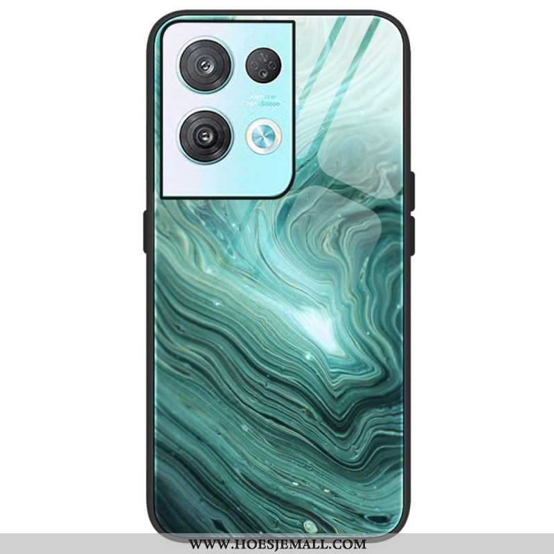 Hoesje voor Oppo Reno 8 Pro Marmeren Kleuren Gehard Glas