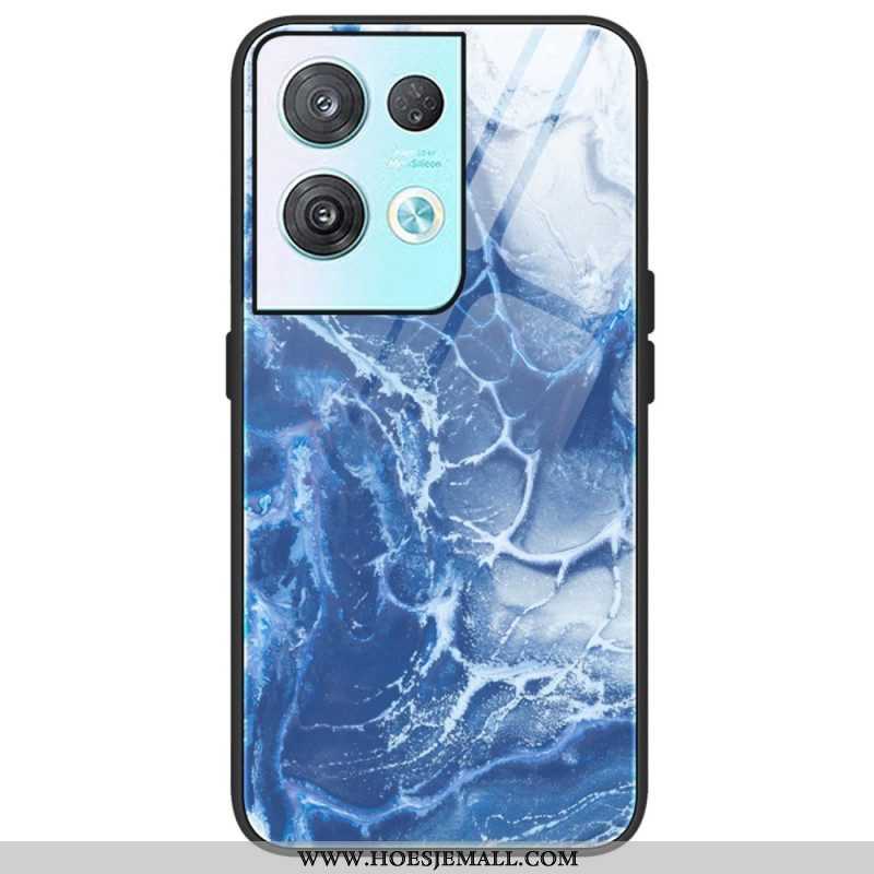 Hoesje voor Oppo Reno 8 Pro Marmeren Kleuren Gehard Glas