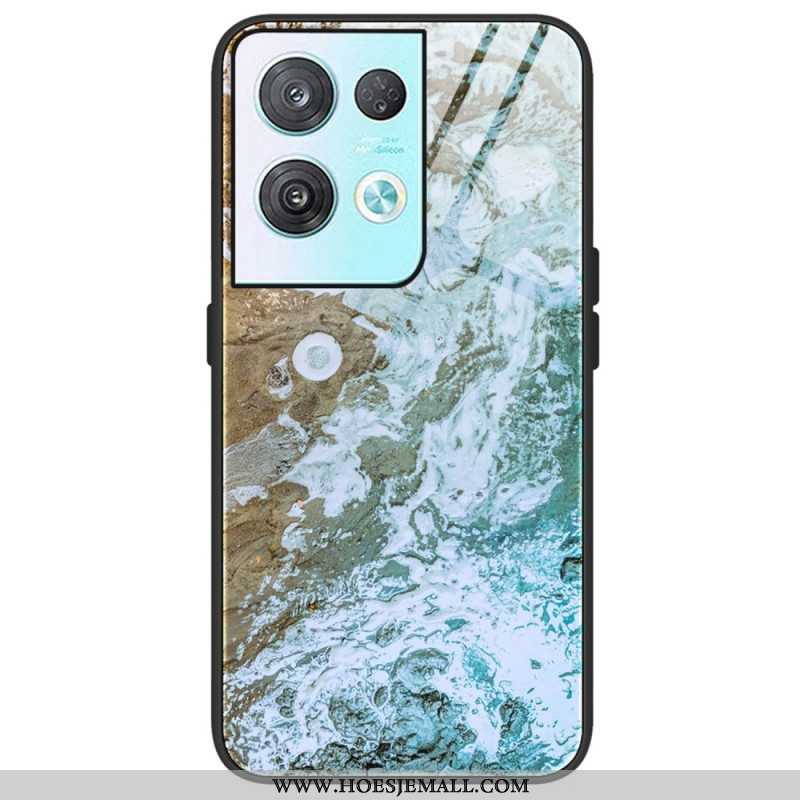 Hoesje voor Oppo Reno 8 Pro Marmeren Kleuren Gehard Glas