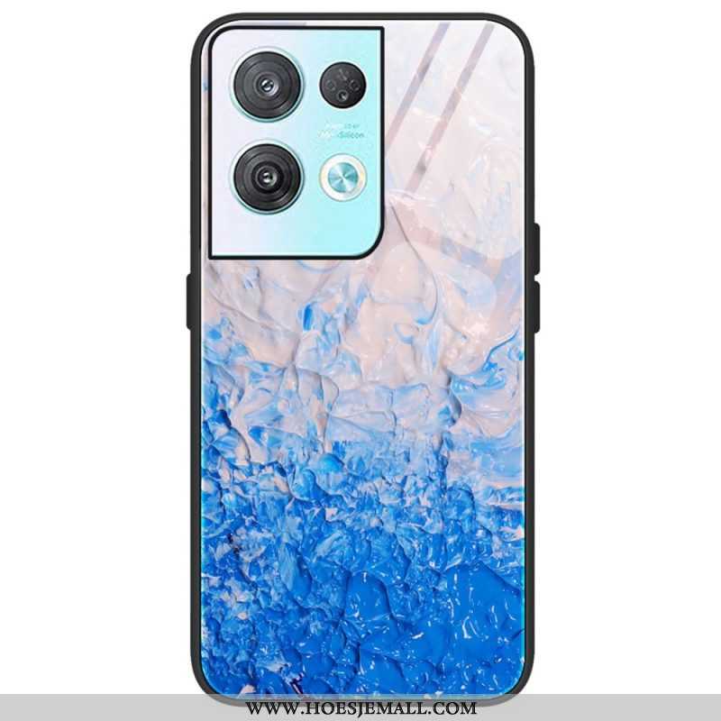 Hoesje voor Oppo Reno 8 Pro Marmeren Kleuren Gehard Glas