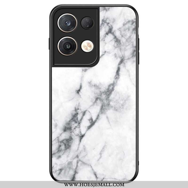 Hoesje voor Oppo Reno 8 Pro Marmer Gehard Glas