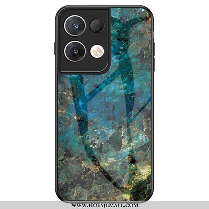 Hoesje voor Oppo Reno 8 Pro Marmer Gehard Glas