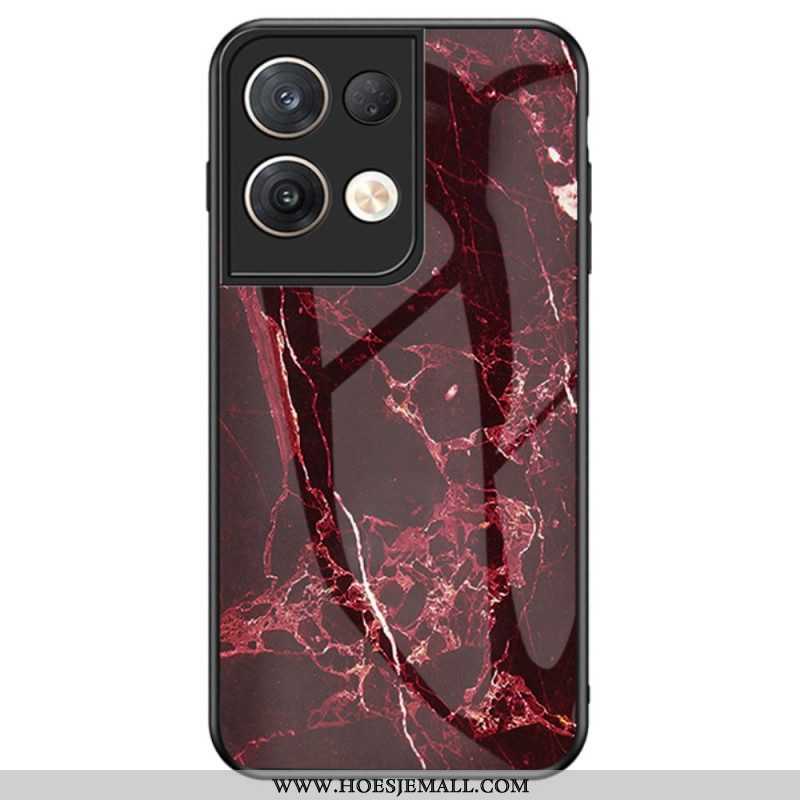 Hoesje voor Oppo Reno 8 Pro Marmer Gehard Glas