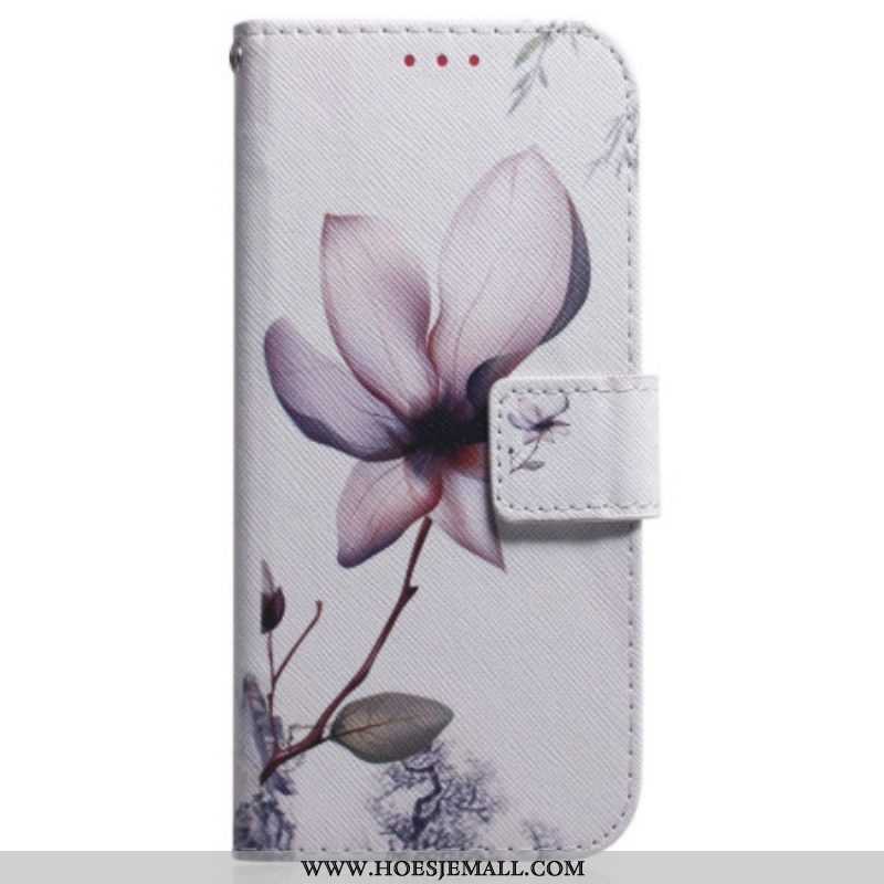 Folio-hoesje voor Oppo Reno 8 Pro Met Ketting Vintage Strappy Bloem