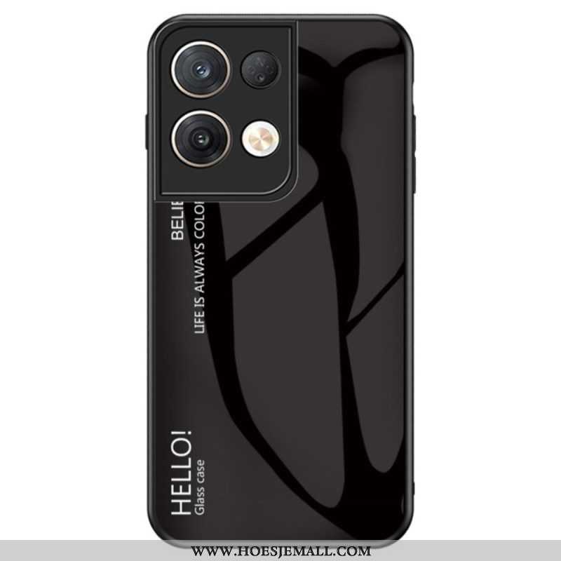 Telefoonhoesje voor Oppo Reno 8 Pro Gehard Glas Hallo