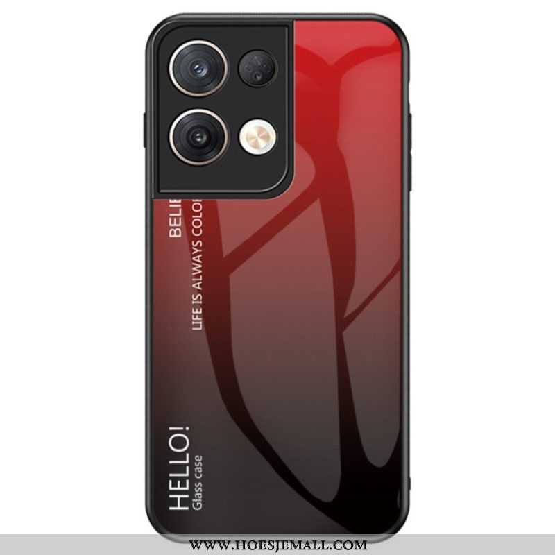 Telefoonhoesje voor Oppo Reno 8 Pro Gehard Glas Hallo