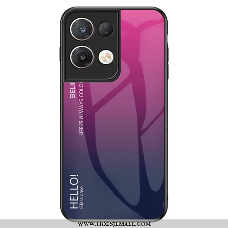 Telefoonhoesje voor Oppo Reno 8 Pro Gehard Glas Hallo