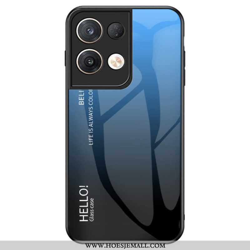 Telefoonhoesje voor Oppo Reno 8 Pro Gehard Glas Hallo