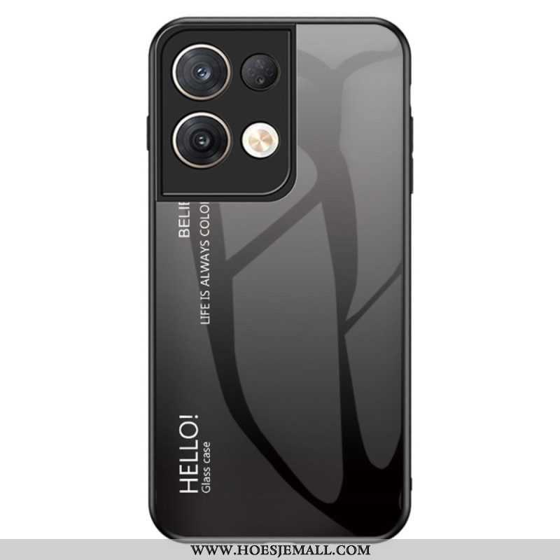 Telefoonhoesje voor Oppo Reno 8 Pro Gehard Glas Hallo