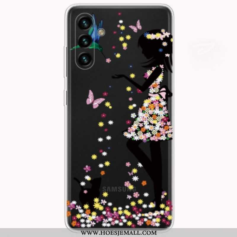 Telefoonhoesje voor Samsung Galaxy A13 5G / A04s Strappy Rozen En Vlinders