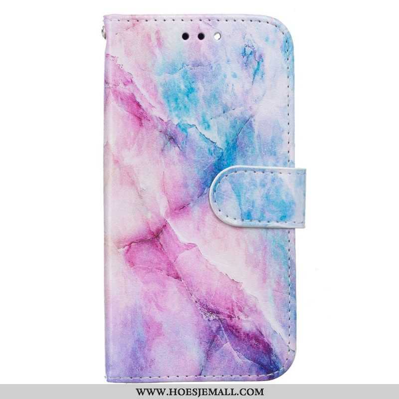 Folio-hoesje voor Samsung Galaxy A13 5G / A04s Klassiek Leereffect Azns