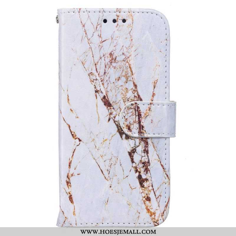 Folio-hoesje voor Samsung Galaxy A13 5G / A04s Klassiek Leereffect Azns