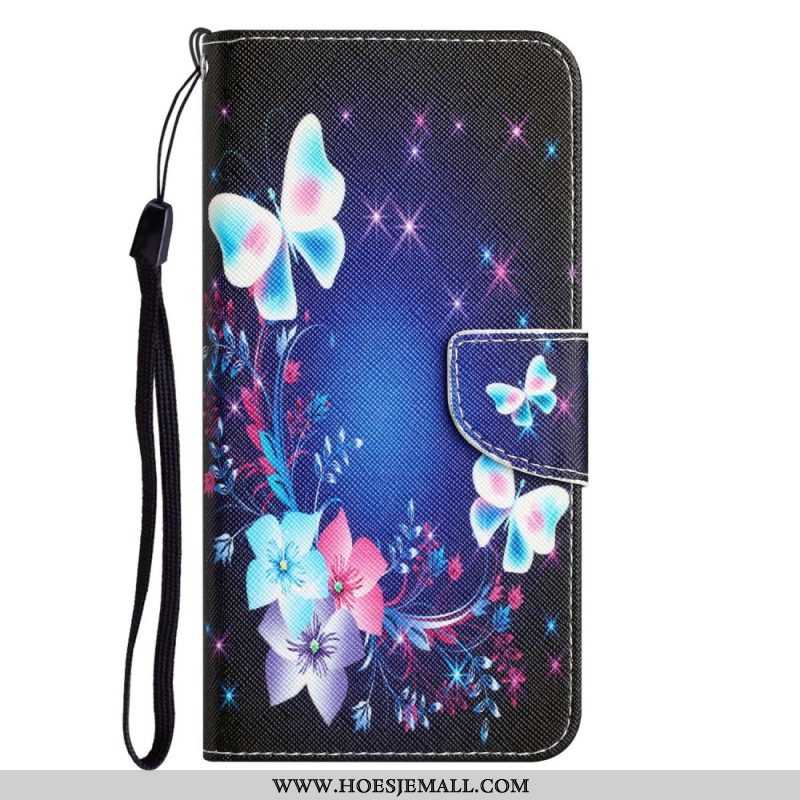 Leren Hoesje voor Samsung Galaxy A14 / A14 5G Met Ketting Driehoeken Met Lanyard