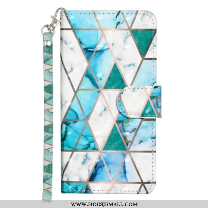 Flip Case voor Samsung Galaxy A14 / A14 5G Met Ketting Imitatie Lakleer