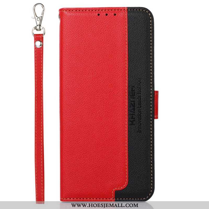 Flip Case voor Samsung Galaxy A14 / A14 5G Lychee-stijl Rfid Khazneh