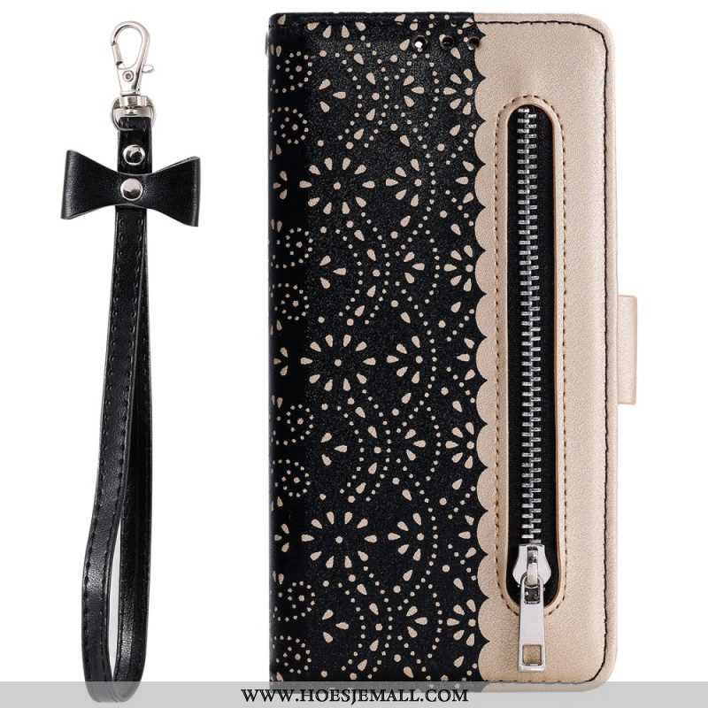 Flip Case voor Samsung Galaxy A14 / A14 5G Met Ketting Verwijderbare Beugel