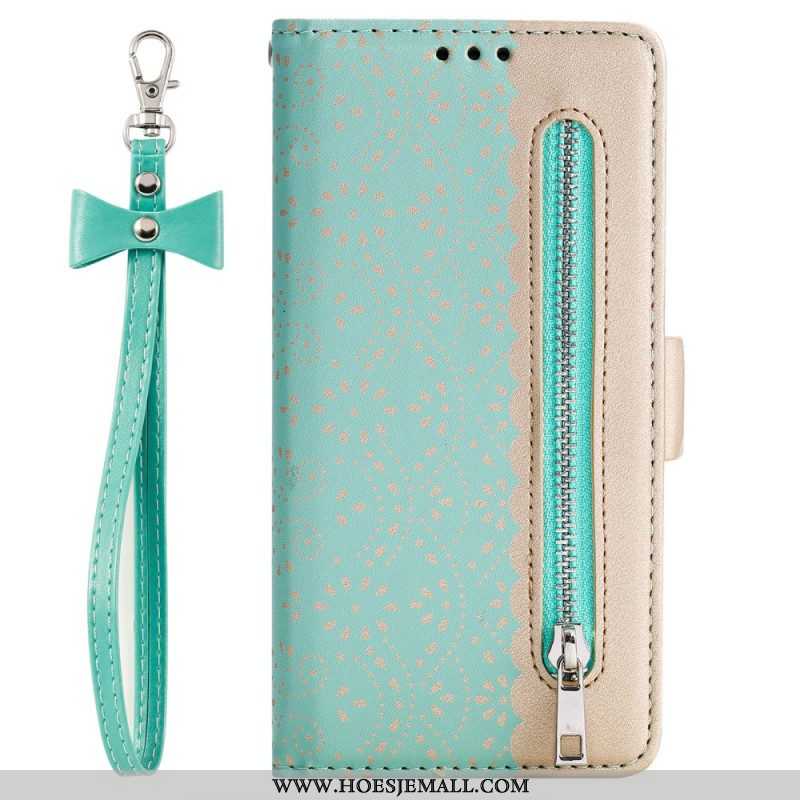 Flip Case voor Samsung Galaxy A14 / A14 5G Met Ketting Verwijderbare Beugel