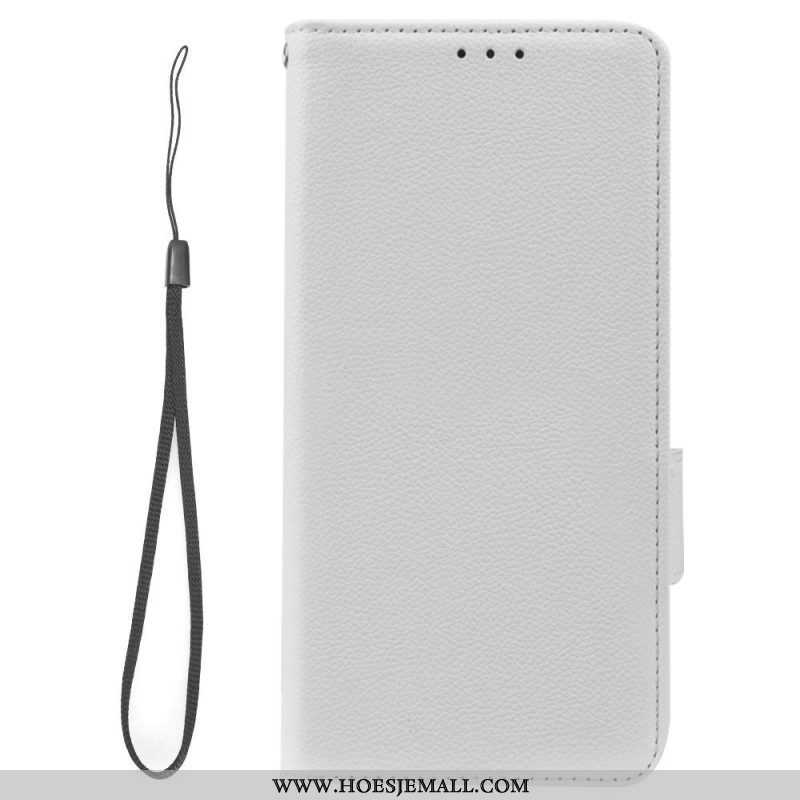 Folio-hoesje voor Samsung Galaxy A14 / A14 5G Met Ketting Strappy Litchi Lederen Stijl