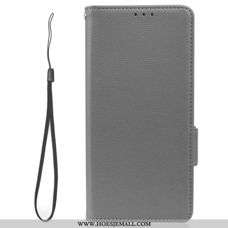 Folio-hoesje voor Samsung Galaxy A14 / A14 5G Met Ketting Strappy Litchi Lederen Stijl