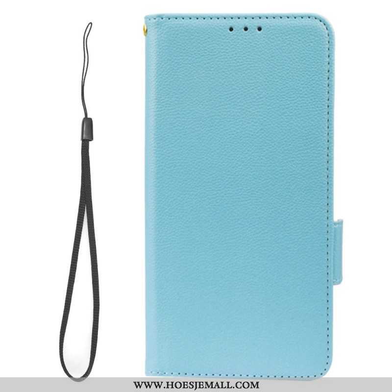 Folio-hoesje voor Samsung Galaxy A14 / A14 5G Met Ketting Strappy Litchi Lederen Stijl