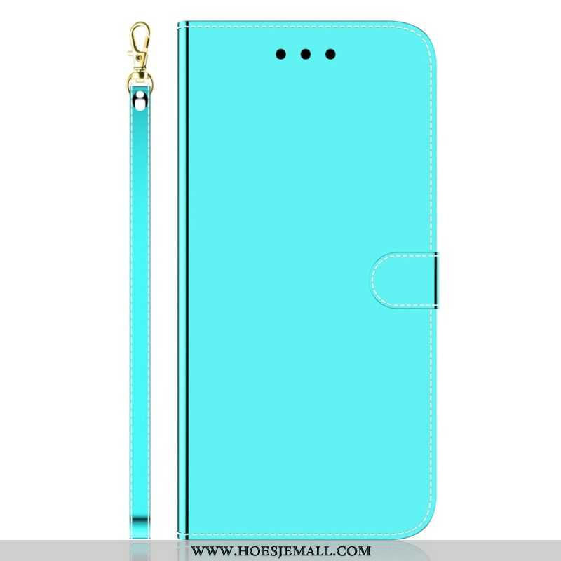 Folio-hoesje voor Samsung Galaxy A14 / A14 5G Spiegel En Lanyard