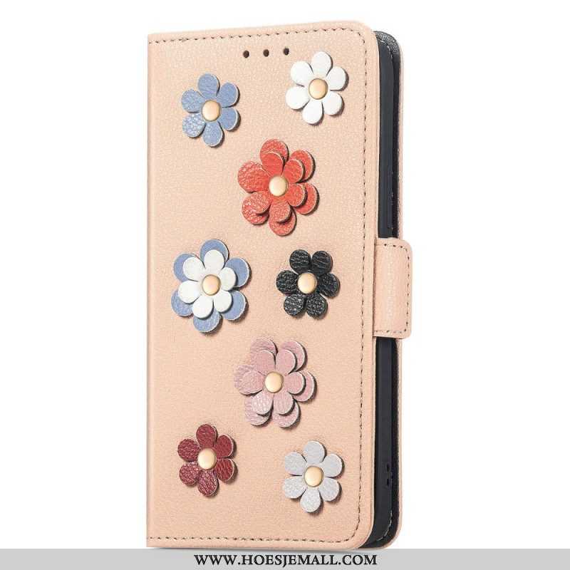 Folio-hoesje voor Samsung Galaxy A14 / A14 5G Strappy Litchi Lederen Stijl