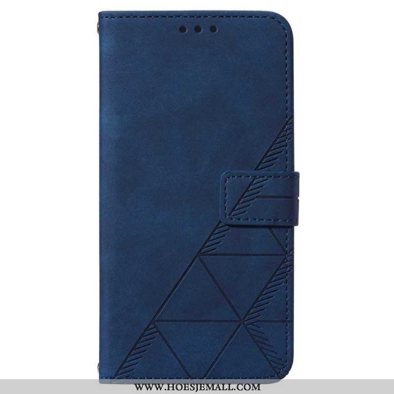 Folio-hoesje voor Samsung Galaxy A14 / A14 5G Driehoeken Met Lanyard