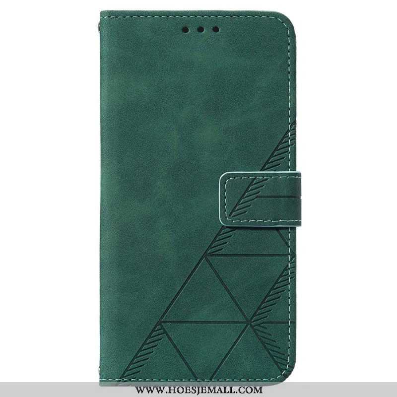 Folio-hoesje voor Samsung Galaxy A14 / A14 5G Driehoeken Met Lanyard