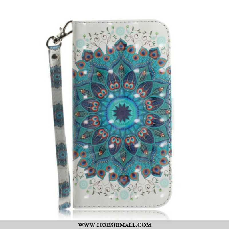 Flip Case voor Samsung Galaxy A42 5G Met Ketting Meesterlijke Mandala Met Riem