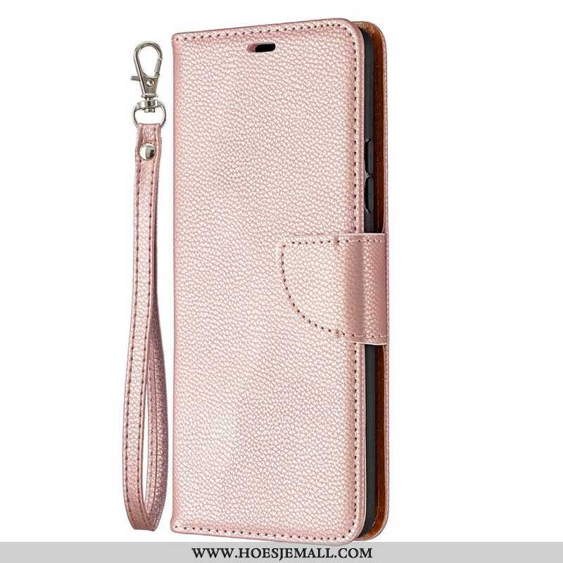 Folio-hoesje voor Samsung Galaxy A42 5G Flip Case Lychee Rabat Schuin