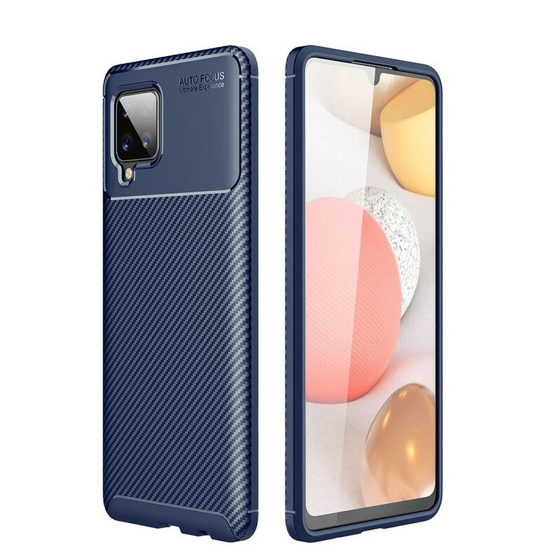 Hoesje voor Samsung Galaxy A42 5G Flexibele Koolstofvezeltextuur