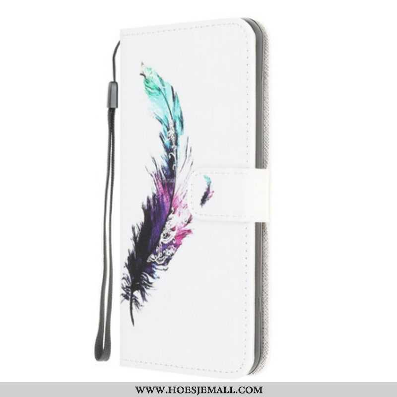 Flip Case voor Samsung Galaxy A42 5G Met Ketting Veer Met Koord