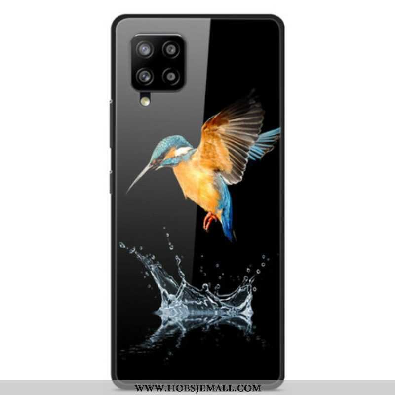 Hoesje voor Samsung Galaxy A42 5G Crown Bird Gehard Glas