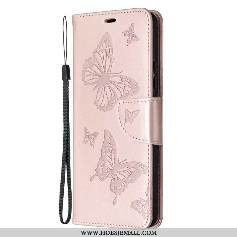 Folio-hoesje voor Samsung Galaxy A42 5G Vlinders Tijdens De Vlucht Met Lanyard