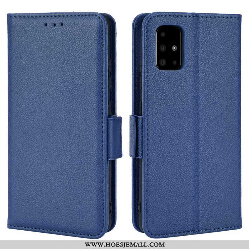 Leren Hoesje voor Samsung Galaxy A51 5G Folio-hoesje Flap Dubbele Nieuwe Kleuren