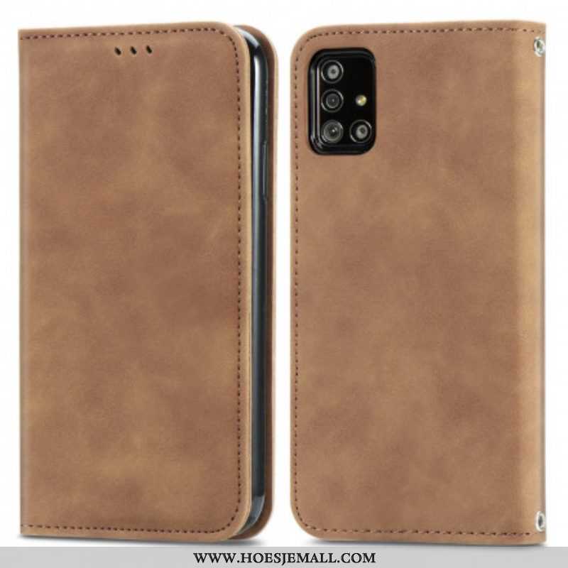 Bescherming Hoesje voor Samsung Galaxy A51 5G Folio-hoesje Vintage Kunstleer