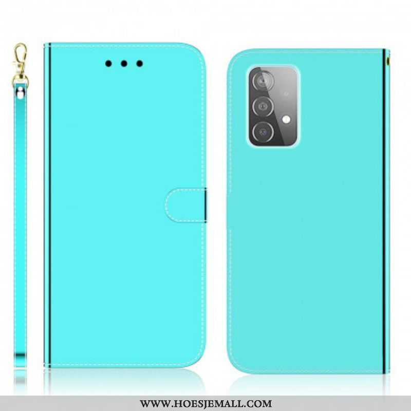 Folio-hoesje voor Samsung Galaxy A52 4G / A52 5G / A52s 5G Spiegelhoes Van Imitatieleer